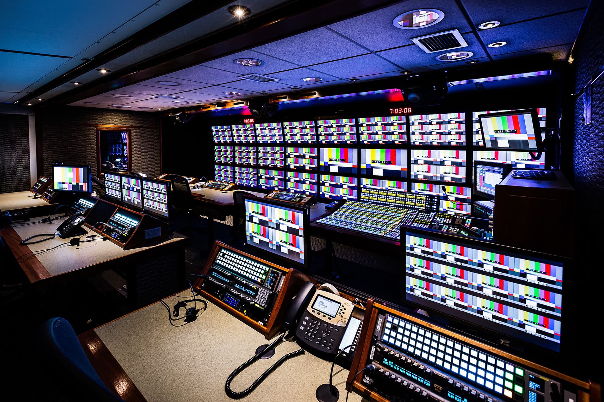 Professional broadcast control room